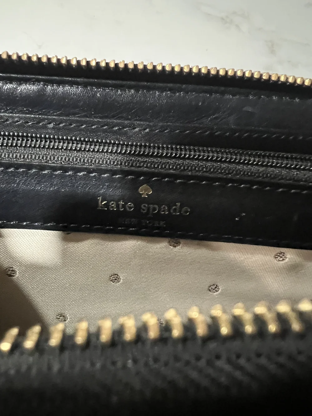 Kate Spade Black Quilted Leather Wristlet